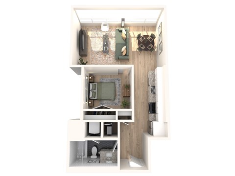 The Guardian Apartments in Silver Spring, Maryland One Bedroom Floor Plan